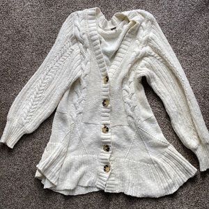 Free people cable knit cardigan a-line dress xsmall xs